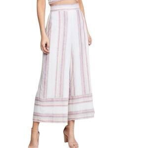 Amanda Uprichard Ravine Wide Leg Pants Sparkle Linen Blend Positano Stripe XS